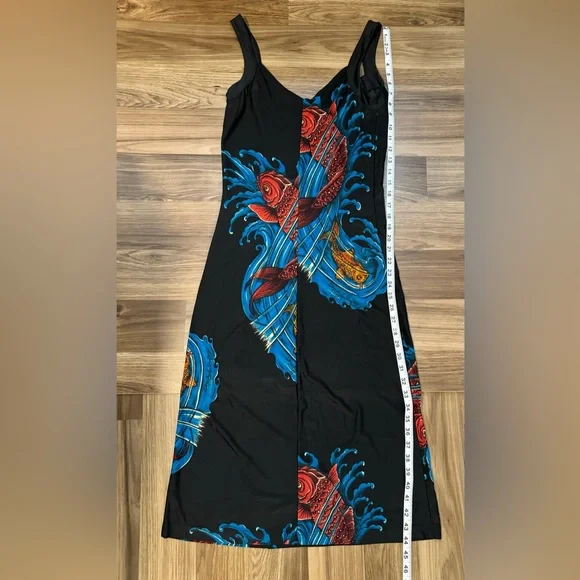Betsey Johnson Koi Fish Tattoo Franky for Betsey Vintage Bodycon Slip Dress S - Picture 15 of 16